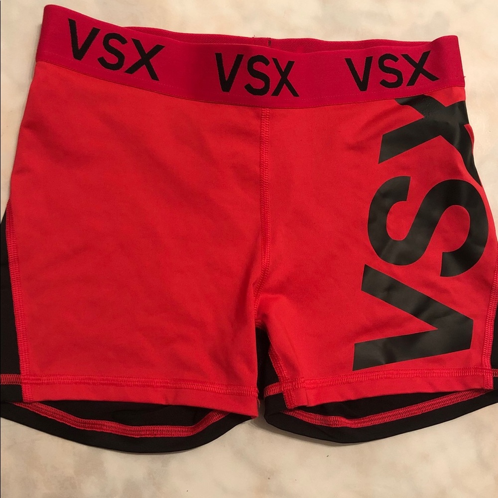 Red women’s Victoria’s Secret VSX spandex shorts